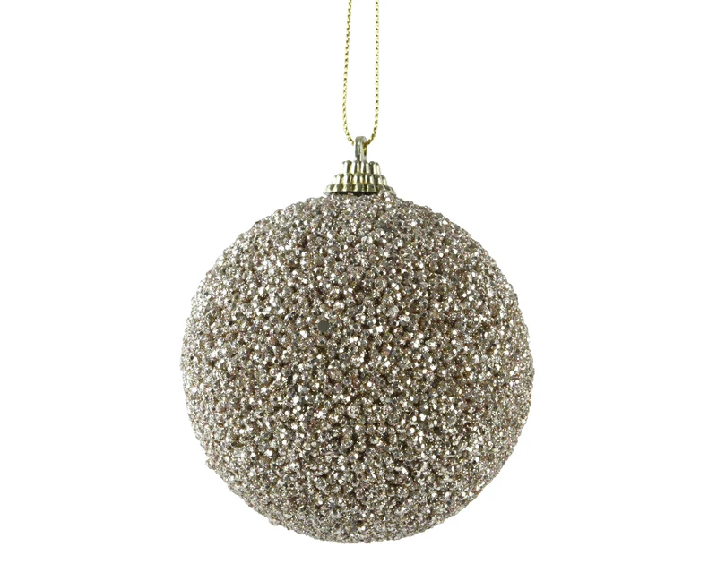 pallina di natale con Perle Champagne 8cm