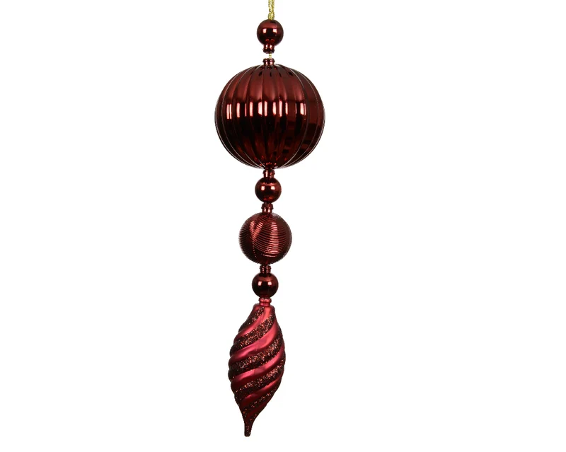 decorazione natalizia ornamento appendibile Opaco Rosso Scuro H28cm