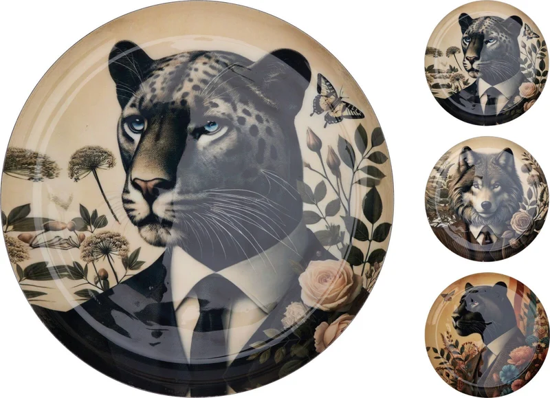 Piatto Decorativo da Muro con Animali - 29 cm modello assortito