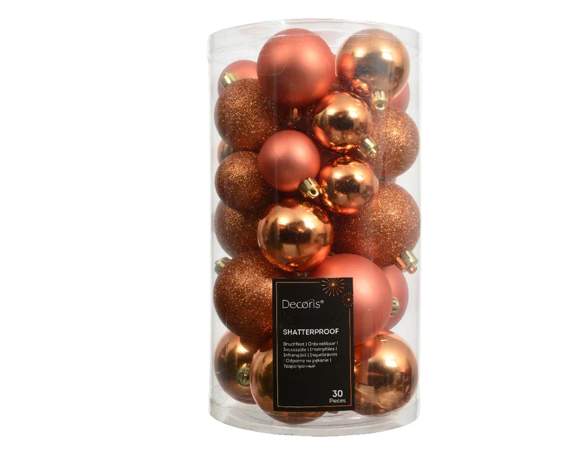 Confezione 30 palline di natale Miste Arancione 6cm