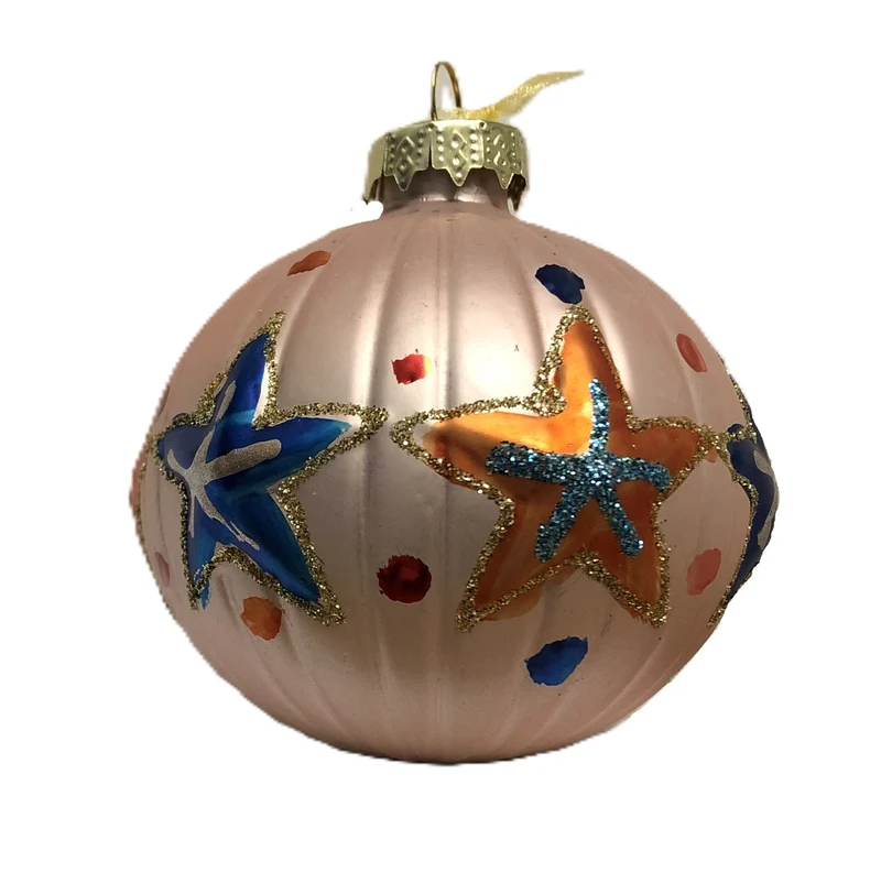 Pallina di natale opaca con Stelle Perla 8cm