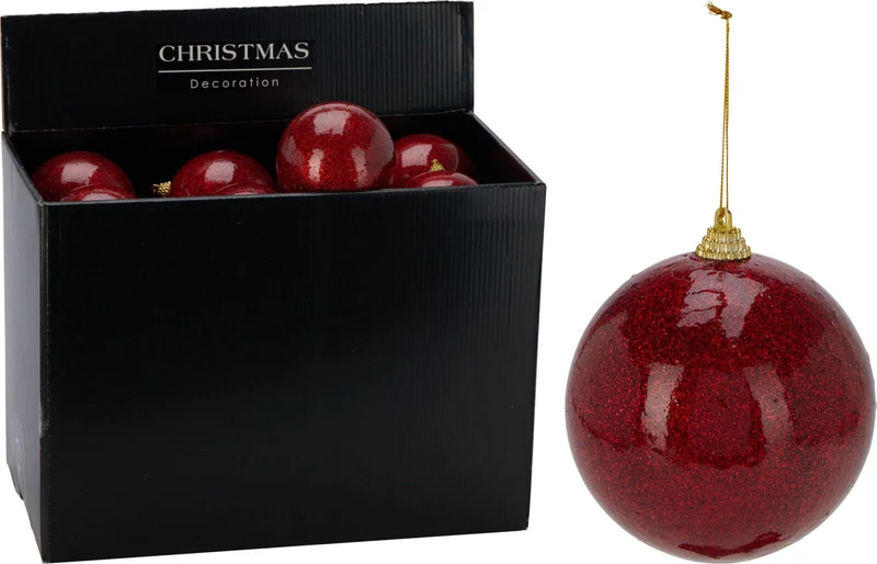 pallina di natale Glitter Natalizia 10cm Rossa