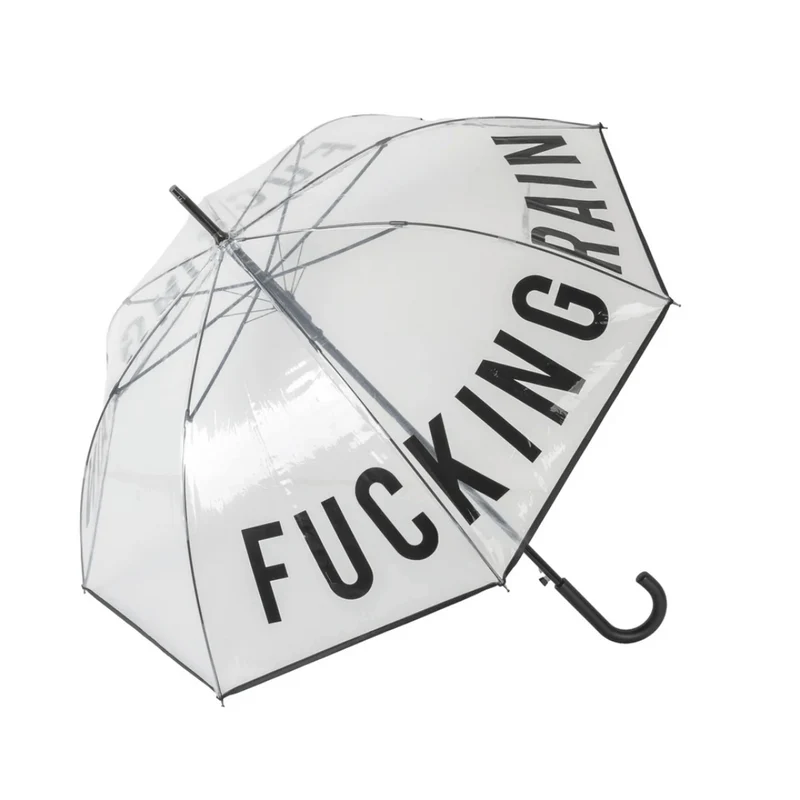 OMBRELLO TRASPARENTE "FUCKING RAIN"