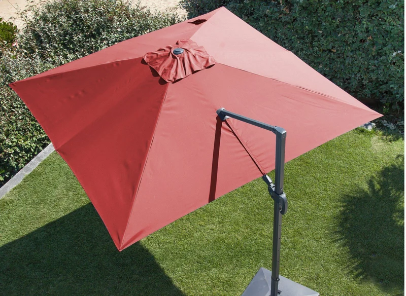 OMBRELLONE PARASOLE INCLINABILE NH 3X3MT CON MANIGLIA GRIGIO E VERDE MANDORLA