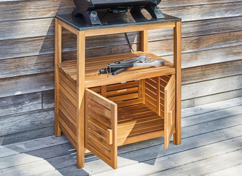 MOBILETTO FIDJI IN LEGNO CON RIPIANO IN GRANITO 52X75X87CM