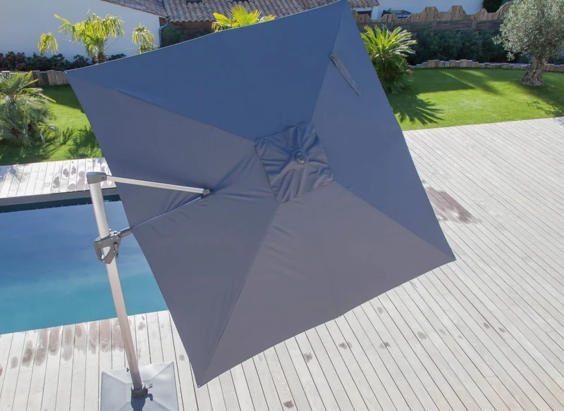 OMBRELLONE PARASOLE INCLINABILE NH 3X3MT CON MANIGLIA GRIGIO E SIENA