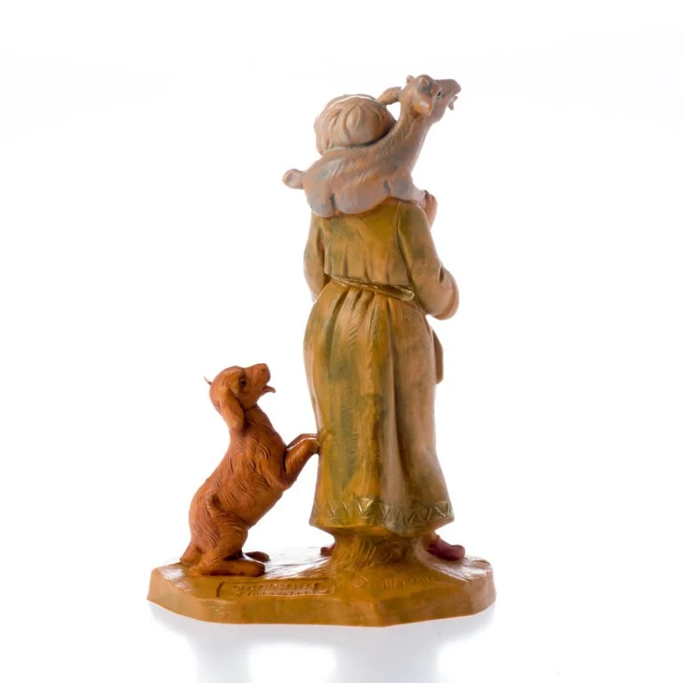 PASTORELLA CON PECORA E CANE 12CM