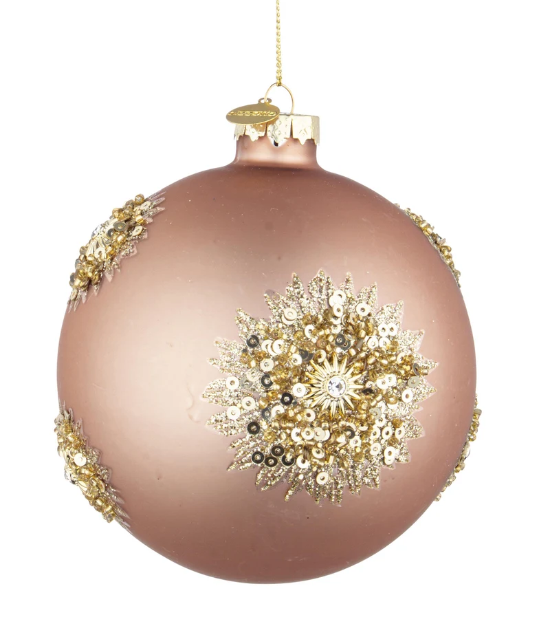 PALLINA DI NATALE FAIRY ORO ROSA D10CM