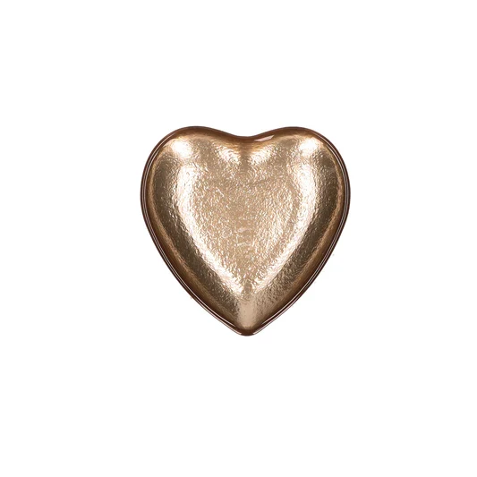PIATTINO CUORE ORO IN VETRO