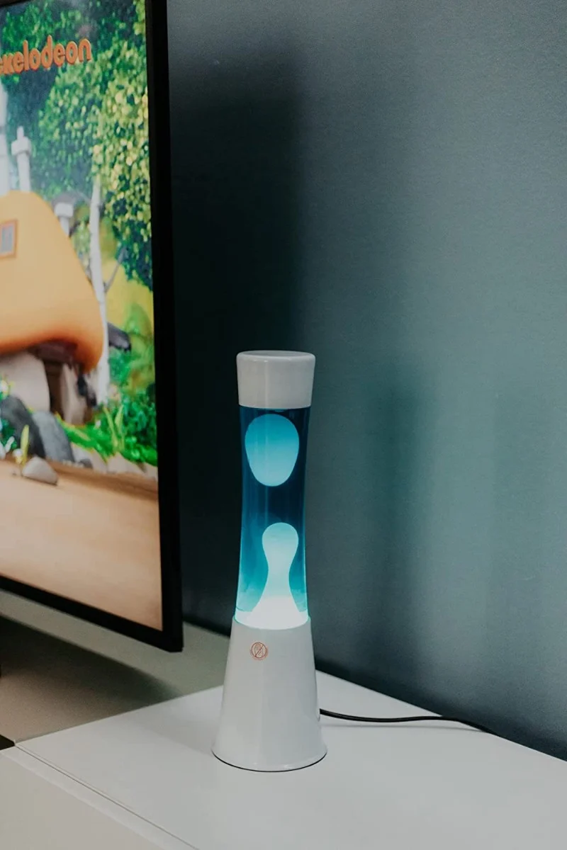 LAMPADA LAVA LAMP BIANCA LIQUIDO BLU H40CM