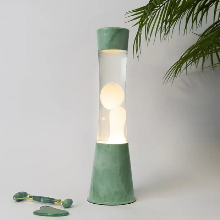 LAMPADA LAVA LAMP JADE VERDE MENTA LIQUIDO TRASPARENTE H40CM