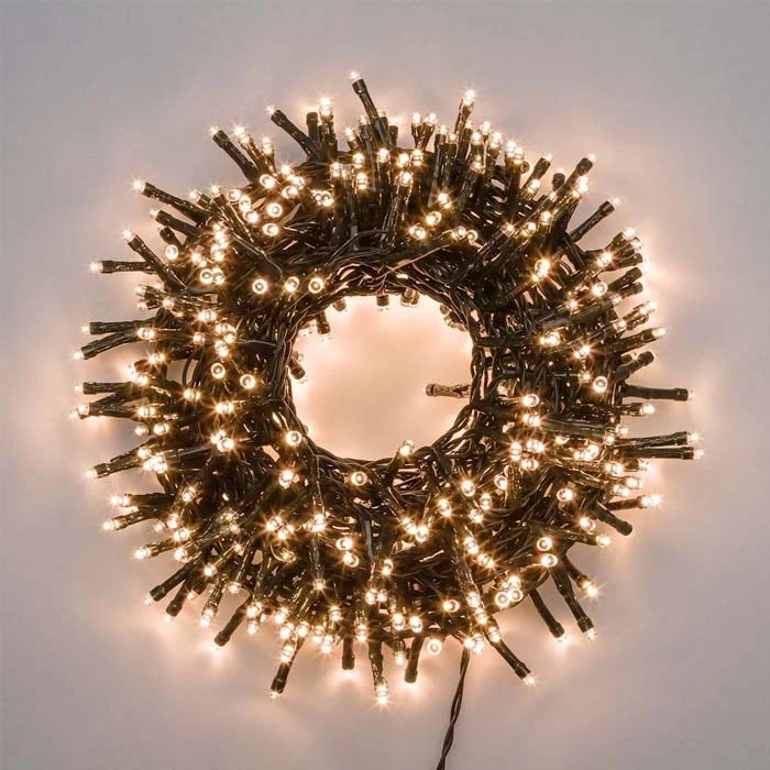 LUCI DI NATALE CATENA, 20,5MT, 1000 MINILED D6, BIANCO CALDO