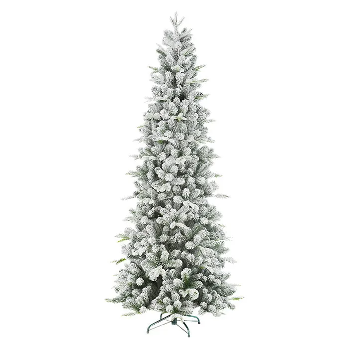 ALBERO DI NATALE INNEVATO, CARSON SLIM, 180CM, BIANCO