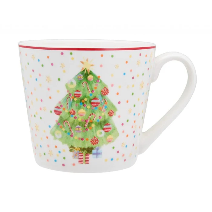 TAZZA JOLLY JOY IN CERAMICA, ALBERO DI NATALE, 400ML
