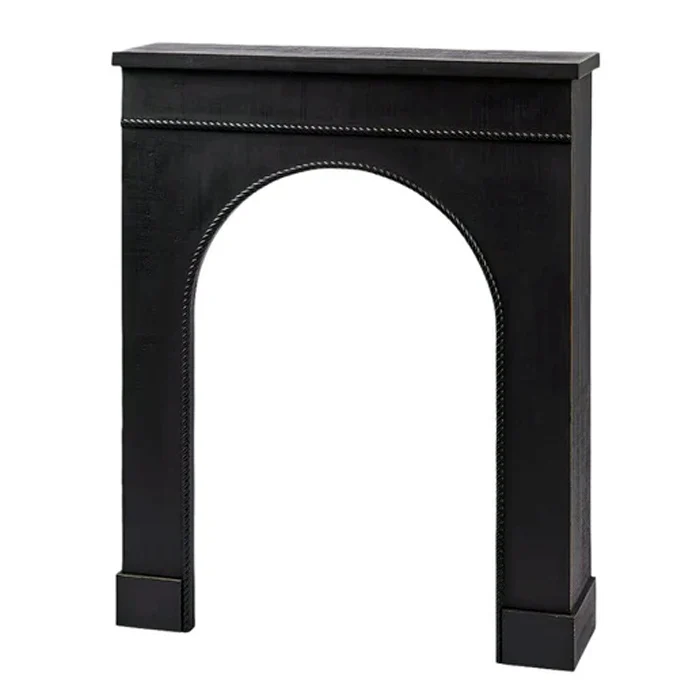 CORNICE DECORATIVA NATALIZIA CAMINO TRECCIA 90X24XH110CM NERO