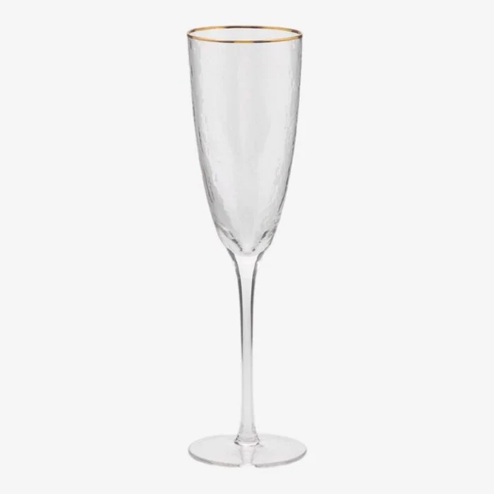 CALICE FLUTE IN VETRO "GOLDRIM" Ø7XH26CM