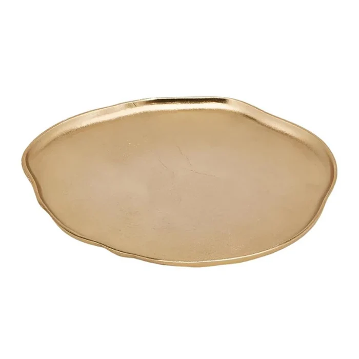VASSOIO IN ALLUMINIO IRREGOLARE Ø30CM ORO