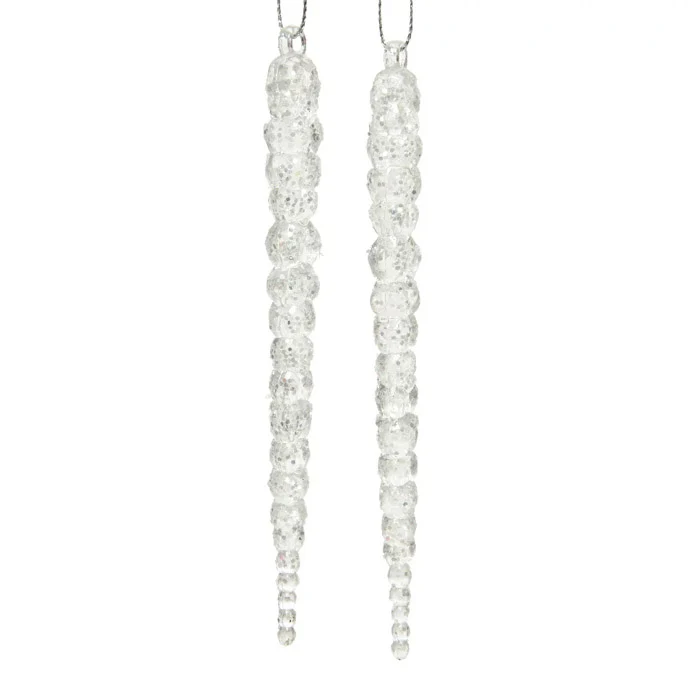 PENDENTE STALATTITE, H14,5XØ1,5CM, TRASPARENTE, 2 PEZZI