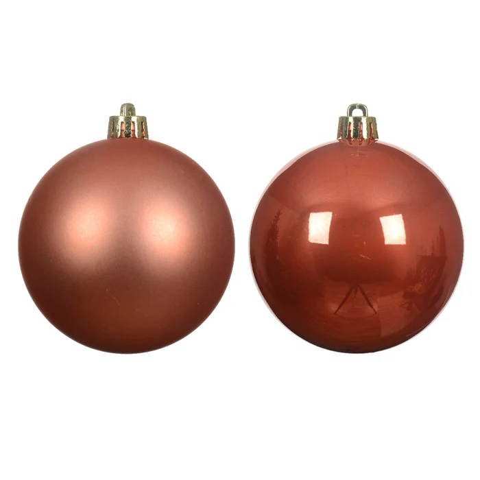 PALLINA DI NATALE INFRANGIBILE, Ø8CM, CONFEZIONE 6 PEZZI, BRONZO