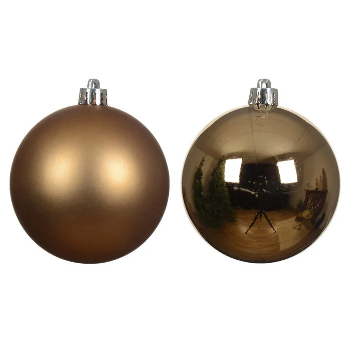 PALLINA DI NATALE INFRANGIBILE, Ø6CM, CONFEZIONE 12 PEZZI, MARRONE