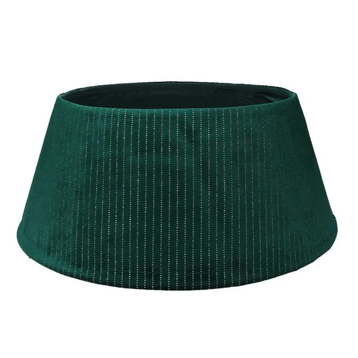 COPRIBASE PER ALBERO DI NATALE IN TESSUTO, Ø56XH25CM, VERDE E ARGENTO
