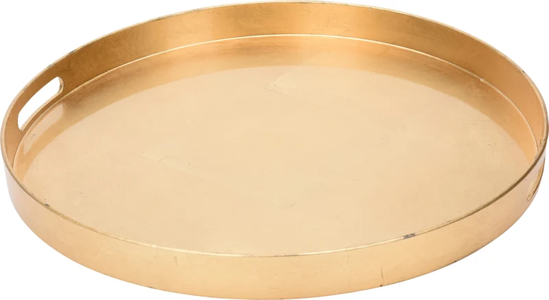 VASSOIO ROTONDO, CON MANIGLIE, 46CM, COLORE ORO
