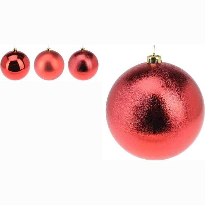 PALLINA DI NATALE ROSSA, 18CM, MODELLO ASSORTITO