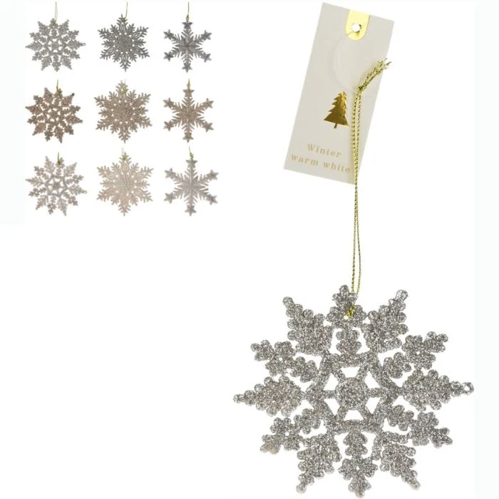 DECORAZIONE NATALIZIA DA APPENDERE, CON GLITTER, 10CM, MODELLO ASSORTITO
