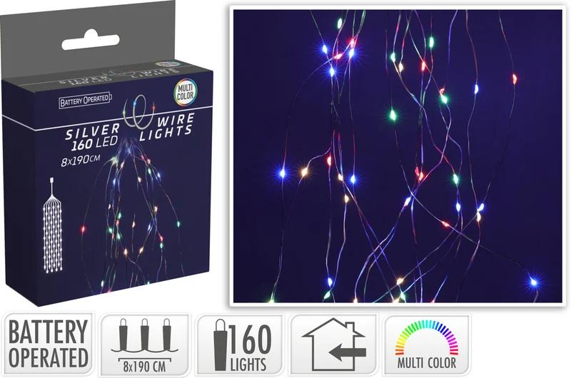 CASCATA 160 MICRO LED, 80X190CM, MULTICOLORE