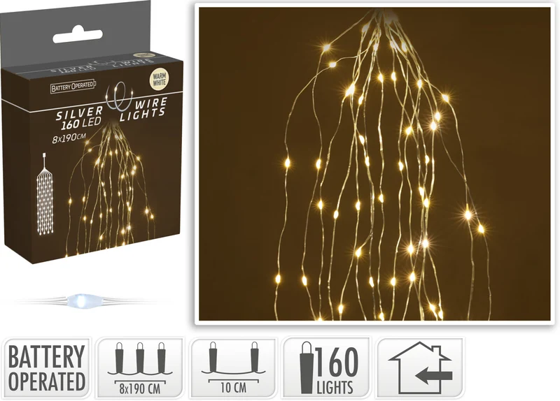 CASCATA 160 MICRO LED, 80X190CM, BIANCO CALDO