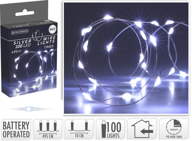 LUCI DI NATALE MICRO LED, 495CM, 100 MICRO LED, BIANCO FREDDO