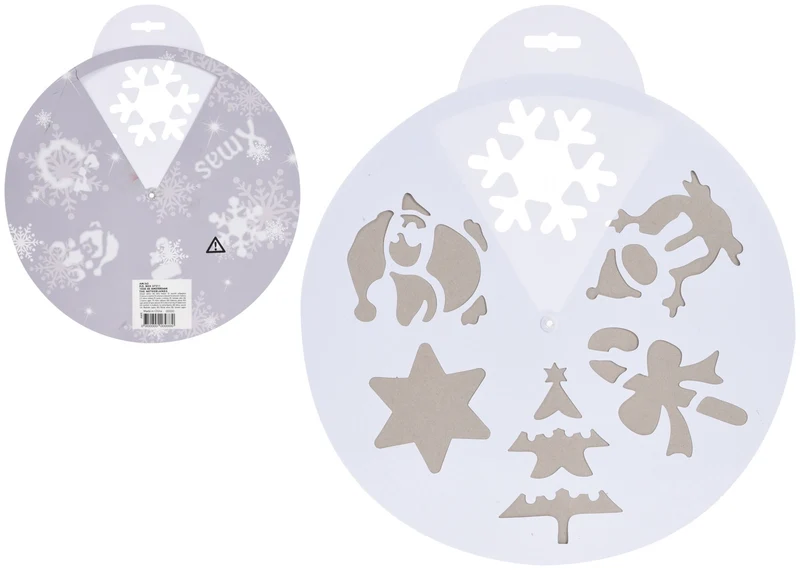 STENCIL NATALIZIO, 6 DECORI, Ø30CM, ASSORTITI