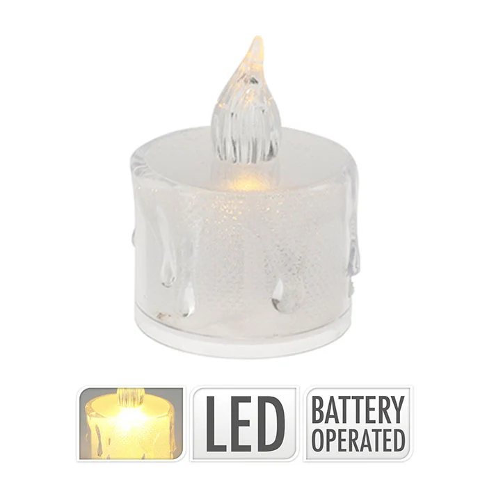 CANDELA TRASPARENTE A LED, 3,6X5CM