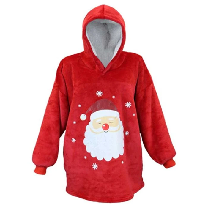 FELPA CON CAPPUCCIO, 70X50X87CM, DESIGN NATALIZIO, BABBO NATALE