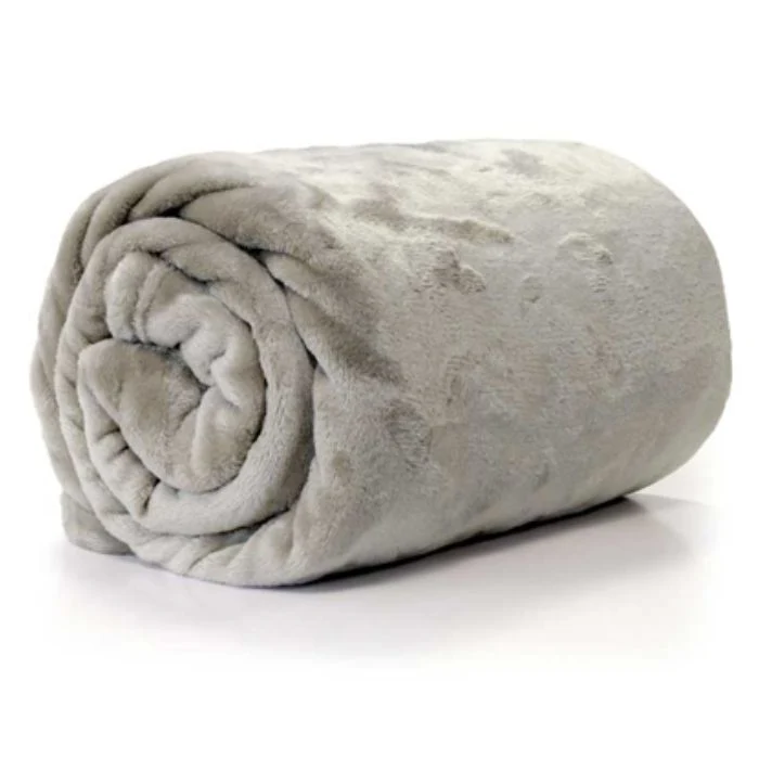 COPERTA PLAID ENZO 130X180CM GRIGIO CHIARO