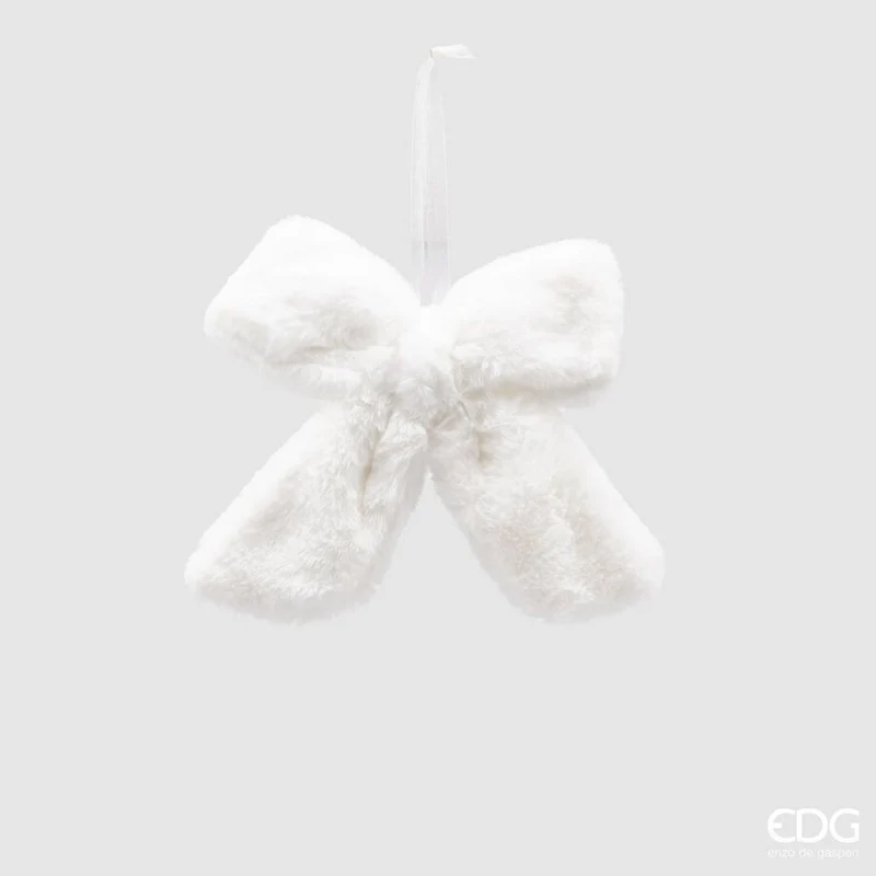 DECORAZIONE NATALIZIA, FIOCCO PELUCHE, 16X22CM