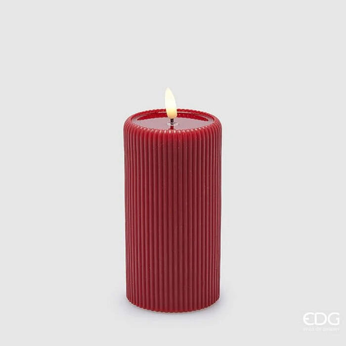 CANDELA LED LOUNGE MOCCOLO, H15XØ4.5CM, COLORE ROSSO