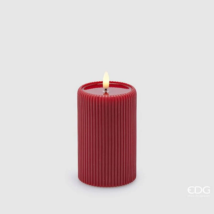 CANDELA LED LOUNGE MOCCOLO, H13XØ7.5CM, COLORE ROSSO