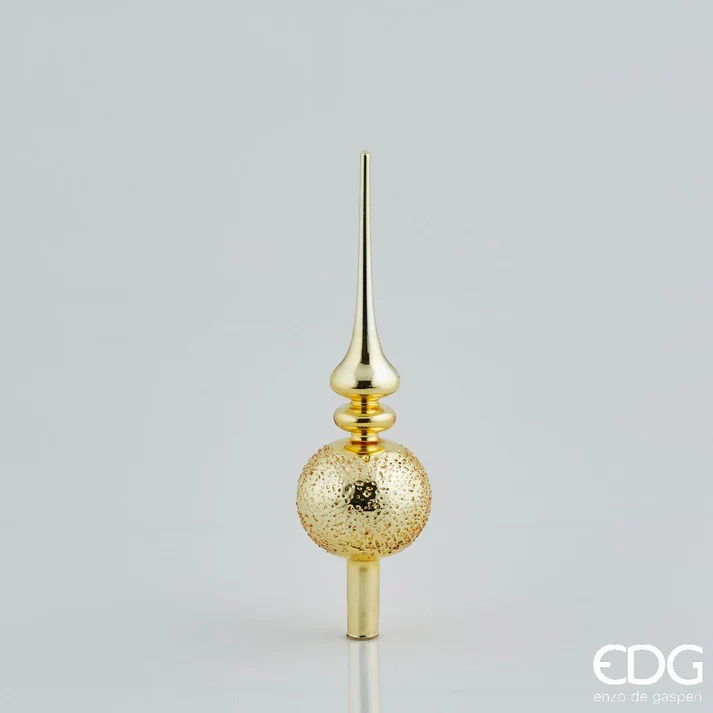 PUNTALE IN VETRO CON SFERA, H31CM, ORO