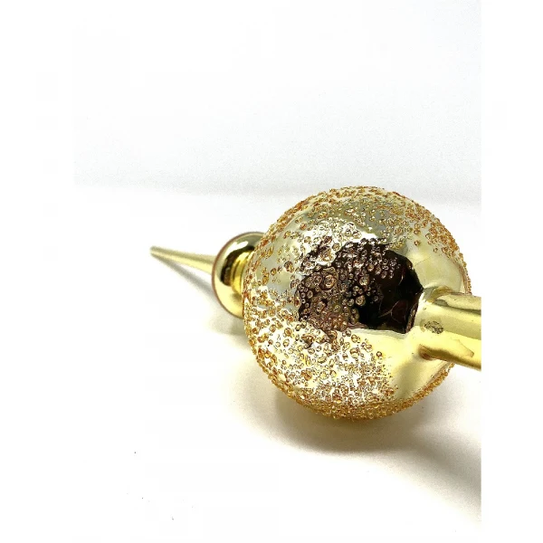 PUNTALE IN VETRO CON SFERA, H31CM, ORO