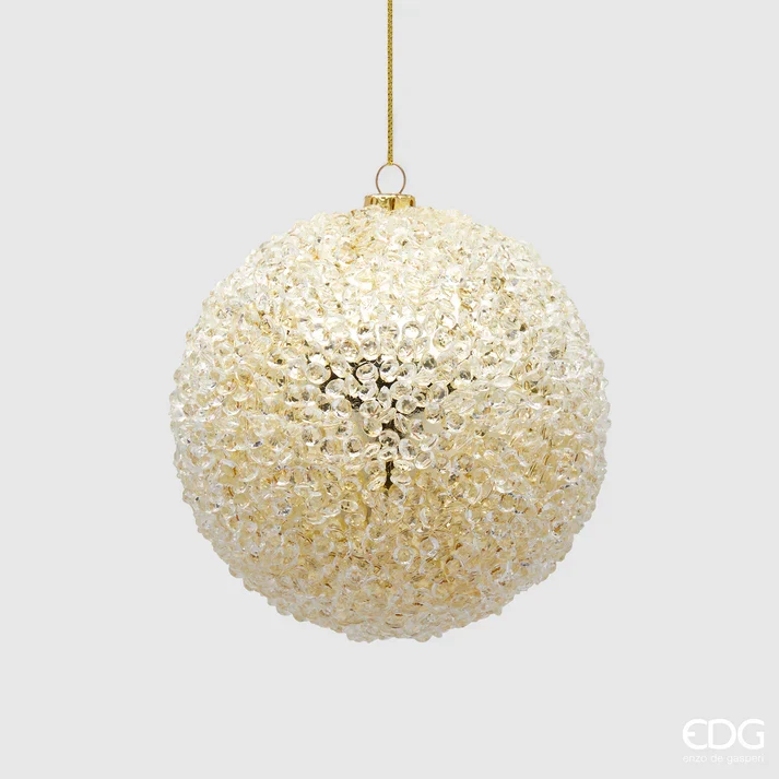 PALLINA DI NATALE DIAMOND IN VETRO, Ø10,5CM, ORO