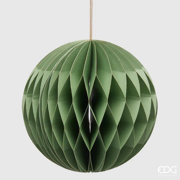 PALLINA DI NATALE ORIGAMI, Ø15CM, VERDE