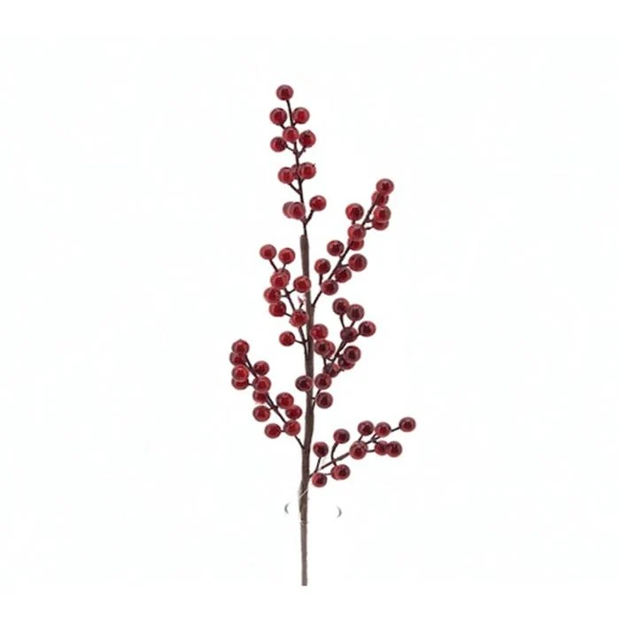 DECORAZIONE NATALIZIA, RAMETTO CON BACCHE ROSSE, H61CM