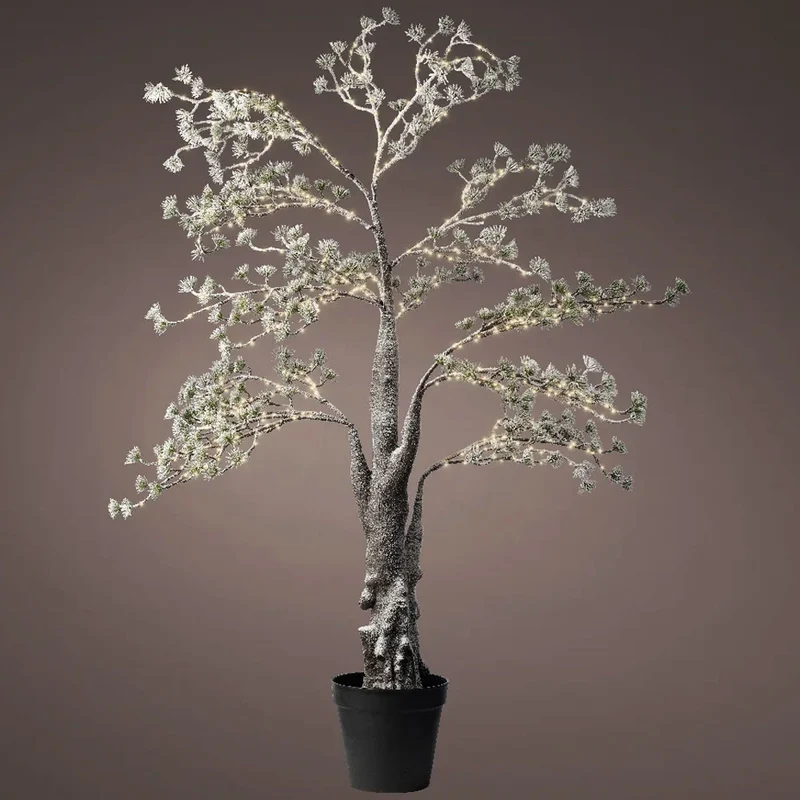 ALBERO A MICROLED A FUNZIONAMENTO CONTINUO DA ESTERNO H210XP140CM VERDE LUCE BIANCO CALDO