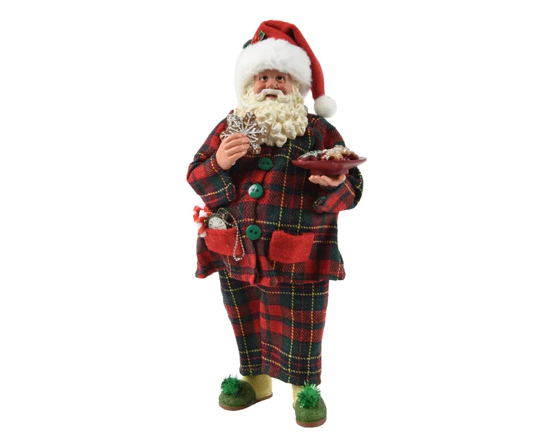 STATUINA DI BABBO NATALE IN POLIESTERE, 11X15X28 CM, COLORE ROSSO