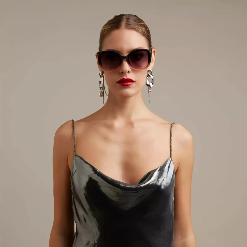 OCCHIALE DA SOLE MODELLO ANNA BUTTERFLY NERO ROSA