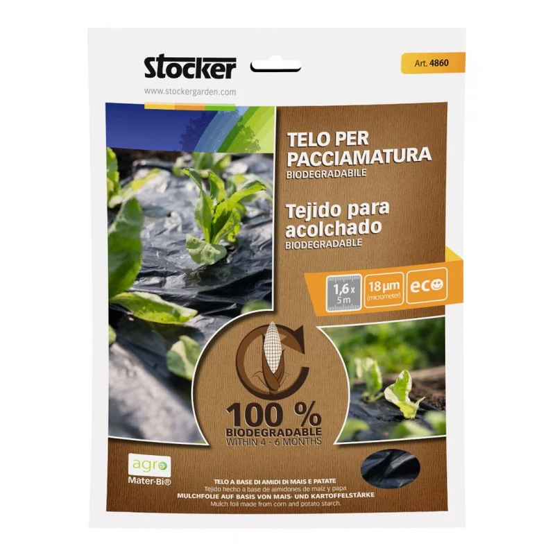 TELO NERO BIODEGRADABILE PER PACCIAMATURA 0,8 X 10 M