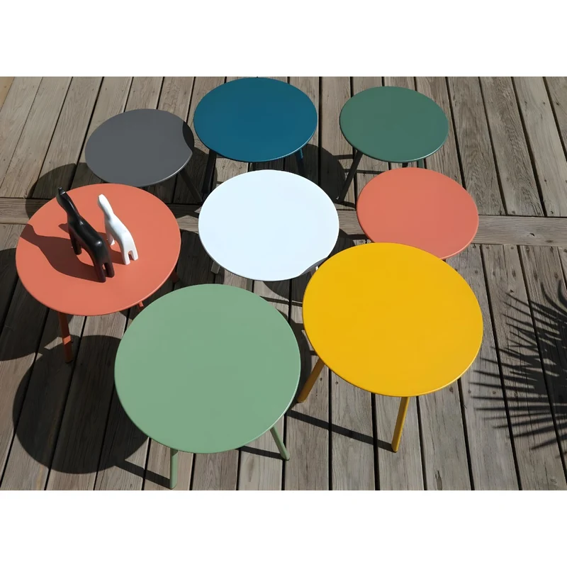 TAVOLINO DA GIARDINO IN ACCIAIO MASSAI D45 VERDE