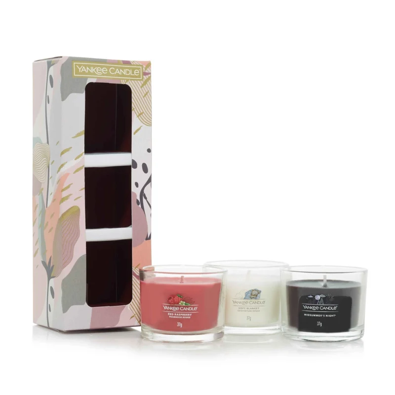 CONFEZIONE REGALO CON 3 CANDELE MINI