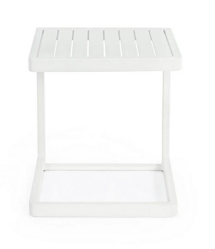 TAVOLINO IN ALLUMINIO BIANCO KONNOR 40X40CM